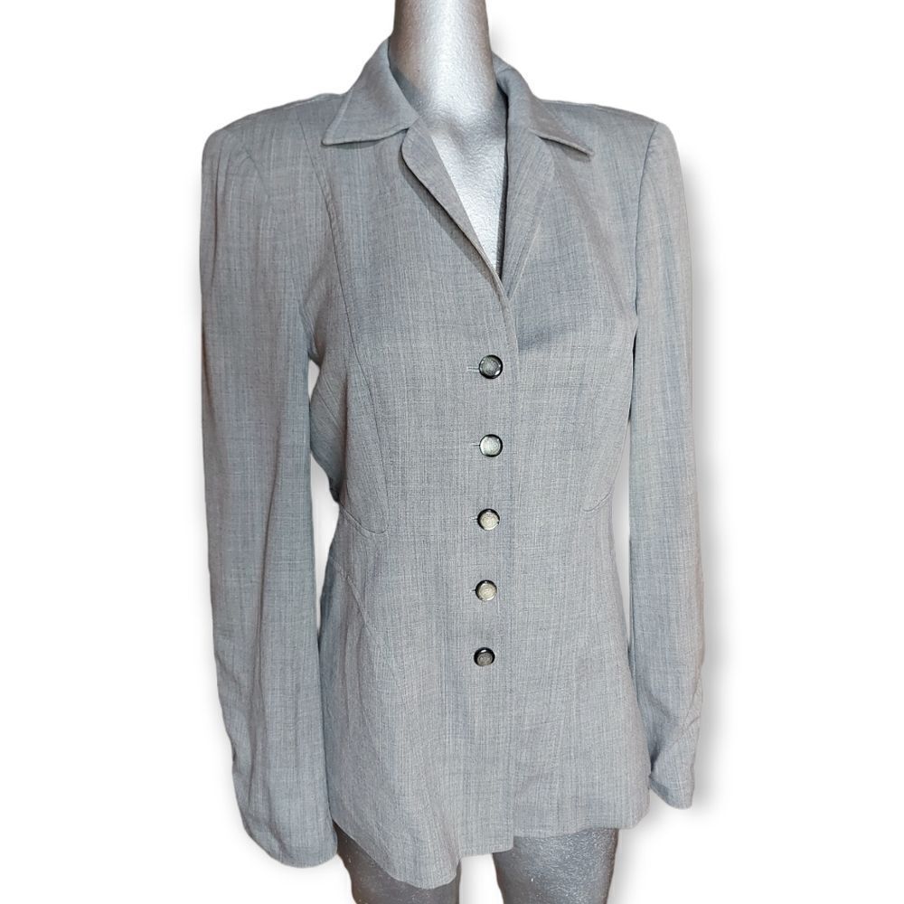 ✨ Escada Fitted Wool Blazer – Grey | German 36 (US Small) | EUC